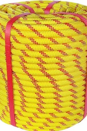 White Tech Rock Climbing Rope 12mm  25KN Breaking Strength for for Zipline,& Rappelling Rope, Rescue and Safety